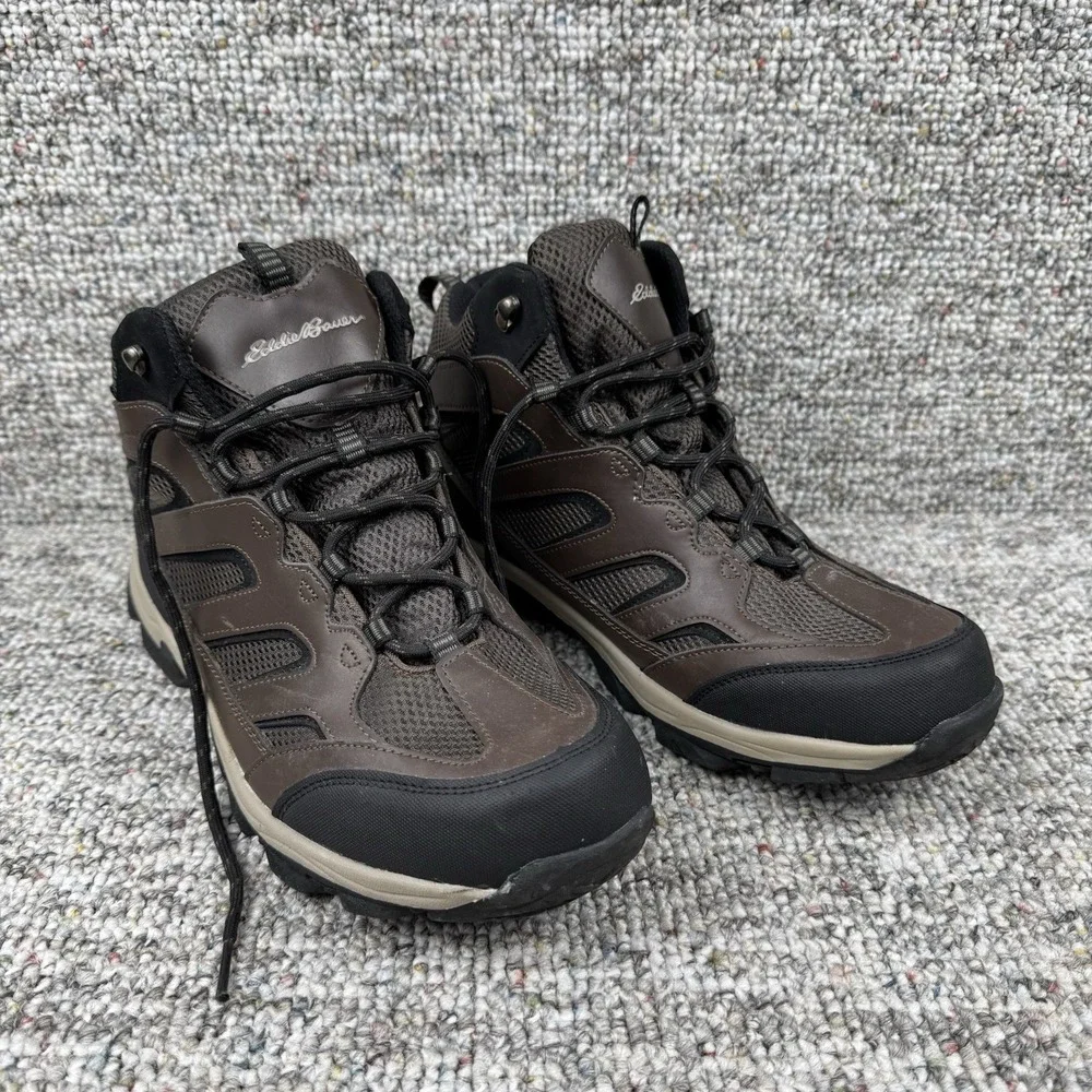 Eddie Bauer Graham Boots Mens 12 M Shoes Hiking Leather Waterproof Brown